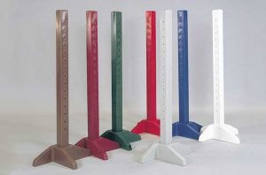 picket 5ft solid color jump standards pair in brown, burgundy, green, red, light grey, blue, and white