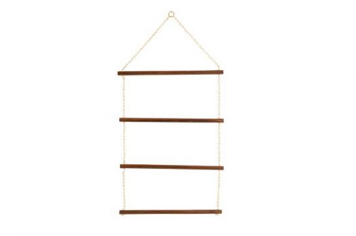 brass and wood blanket rack 4 tier