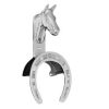 Chrome Horse Head with Horseshoe